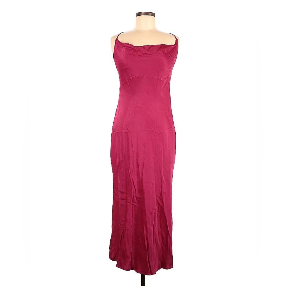 Anthropologie Cowl Neck red dress size M